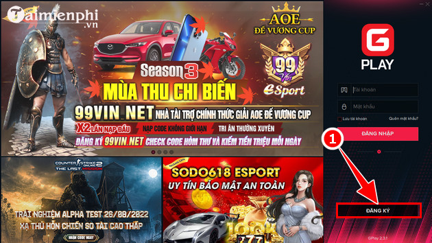 cach tao tai khoan gametv plus