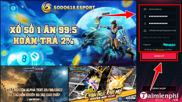 cach tao tai khoan gametv plus