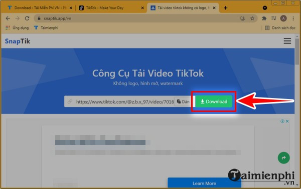 Cách tải video TikTok không Logo bằng Snaptik cực đơn giản 22 cach tai video tiktok khong logo bang snaptik