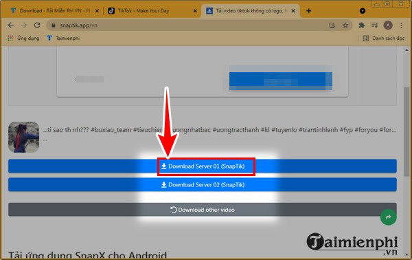 Cách tải video TikTok không Logo bằng Snaptik cực đơn giản 23 huong dan tai video tiktok bang snaptik