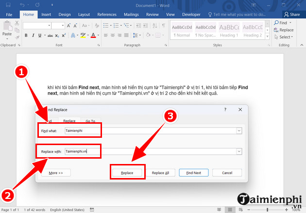  tim kiem va thay doi tu trong word