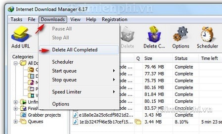 Xóa danh sách file tải IDM, delete dữ liệu đã tải trên phần mềm download IDM
