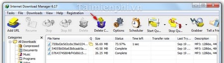 Xóa danh sách file tải IDM, delete dữ liệu đã tải trên phần mềm download IDM