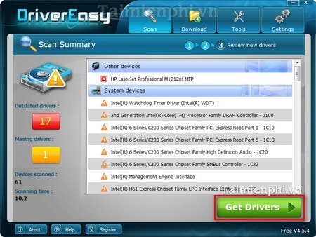 cach update driver bang drivereasy 4