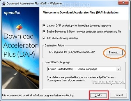 Cách cài Download Accelerator Plus tăng tốc độ tải dữ liệu