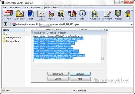 Phục hồi dữ liệu file nén bị hỏng bằng WinRAR