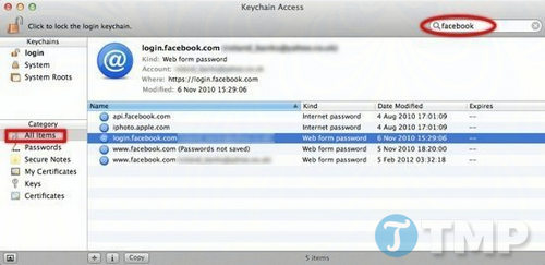 Lấy lại mật khẩu Mac sử dụng Keychain Access