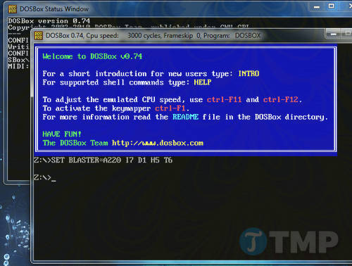 how to use dosbox to run dos 3 app