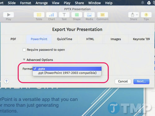Cách mở file PPTX trên Macbook