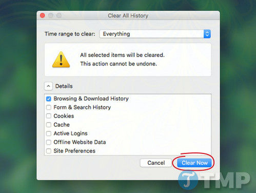 Cách xóa cookies trình duyệt trên Mac