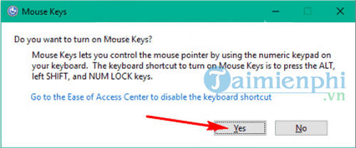 Kích hoạt tính năng Mouse Keys Windows 10