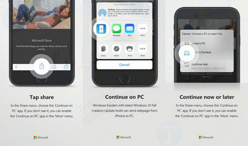microsoft phat hanh ban cap nhat ung dung iphone continue on pc