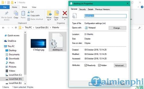 Desktop.ini trên Windows là gì? có phải virus không? xóa được không?
