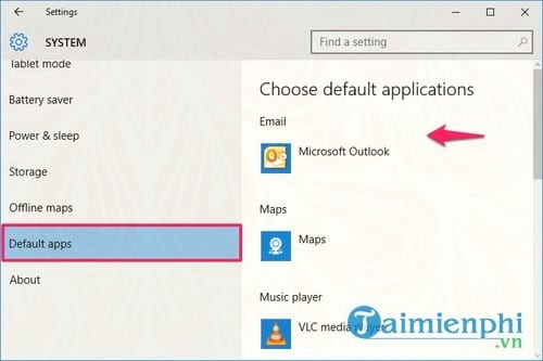 sua loi outlook there is no email program associated to perform the requested action tren windows 10 6