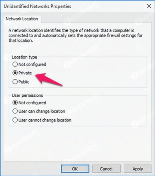 Cách chuyển giữa Public Network sang Private Network trên Windows 10