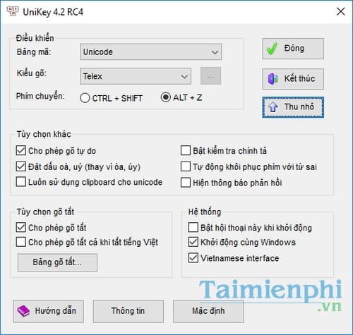 thiet lap go tieng viet co dau tren unikey khi su dung font uni tap viet 0 va 5 3