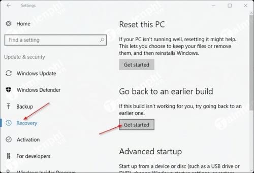 Tìm hiểu Recovery Windows 10, Restore Point, Reset, Go Back