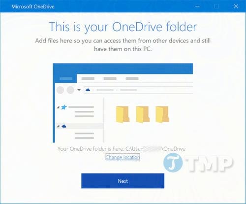 Sửa lỗi Your OneDrive Folder Can’t Be Created In The Location You Selected
