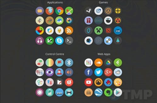 6 theme icon đẹp nhất cho Linux, Numix Circle, Ultra Flat Remix
