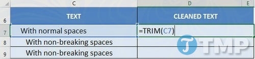 cach xoa bo khoang trang du thua o dau va cuoi text trong bang tinh excel