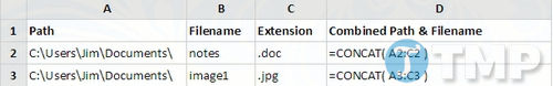 ham concat trong excel