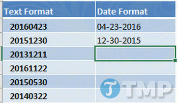 Sử dụng Flash Fill để chuyển đổi giá trị số thành định dạng ngày trong Excel