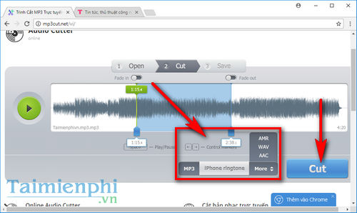 Cách cắt nhạc MP3 không dùng phần mềm