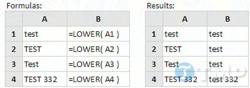 ham lower trong excel