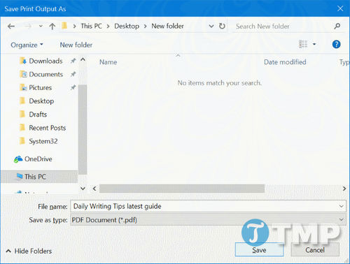 Save email as pdf file on windows 10 5