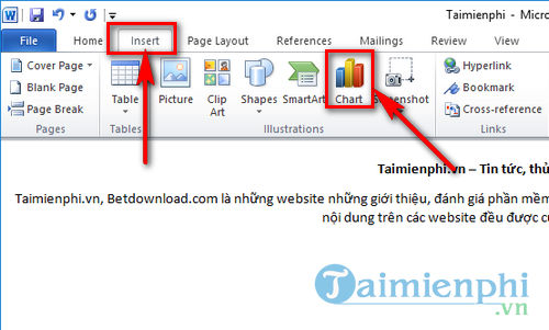 Cách tạo biểu đồ trong Word 2010, vẽ biểu đồ ngang, dọc, cột