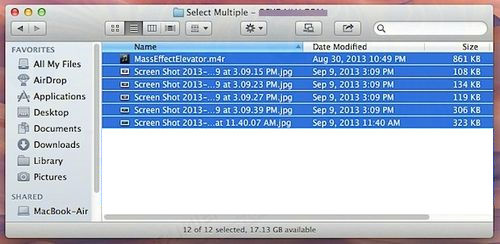 Cách chọn nhiều file trên Mac OS X