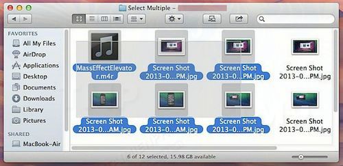 Cách chọn nhiều file trên Mac OS X