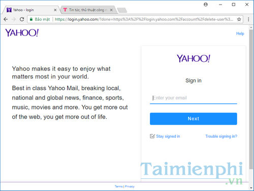 Hướng dẫn xoá tài khoản Yahoo vĩnh viễn