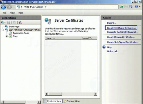 how to create csr file and install ssl file on iis 7 windows server 2008 3