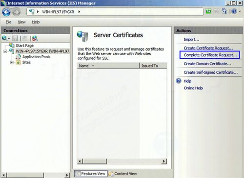 how to create csr file and install ssl file on iis 7 windows server 2008 9