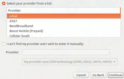 Cách thiết lập USB Modem trên Linux, Ubuntu
