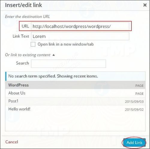 how to insert link in wordpress 6