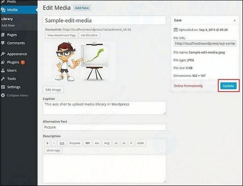 Cách chỉnh sửa file Media, hình ảnh trong WordPress