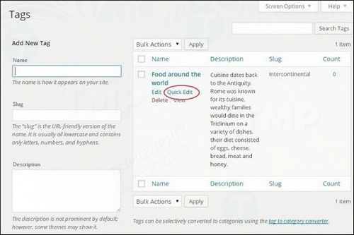 how to edit tags in wordpress 5
