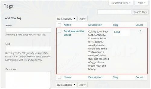 how to add tags in wordpress 4