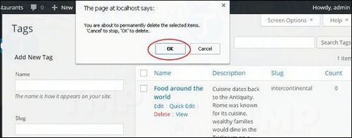 how to remove the tag in wordpress 4