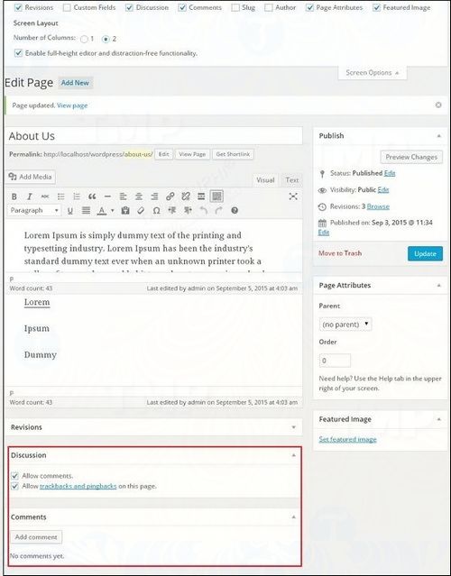 How to add comments in wordpress 6