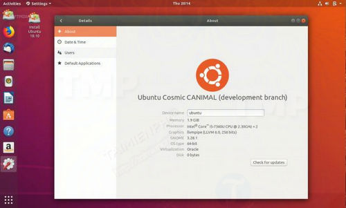 da co the tai ubuntu 18 10 daily build iso