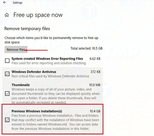 Cách lấy lại dung lượng trống sau khi lắp đặt Windows 10 April 2018 Update 11 lay lai dung luong trong sau khi cai dat windows 10 april 2018 update 4