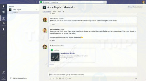 evernote duoc tich hop trong microsoft teams