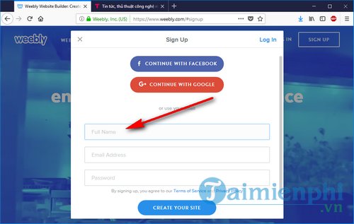 how to sign weebly 3