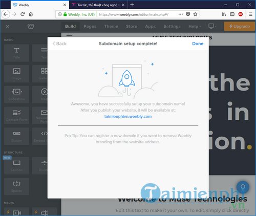 Cách tạo website miễn phí trên Weebly