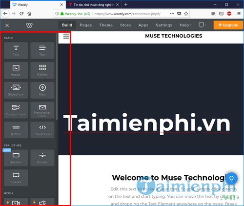 Cách tạo website miễn phí trên Weebly