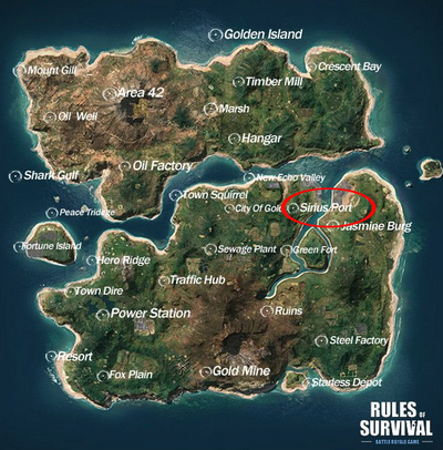 Top địa điểm loot đồ trong map 8x8 Rules of Survival