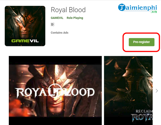 Cách đăng ký chơi Royal Blood bản quốc tế